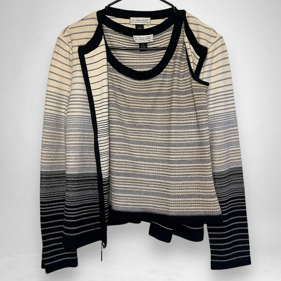 St John Sport Matching sweater and tank set vintage size Small gold black cream - Picture 2 of 10